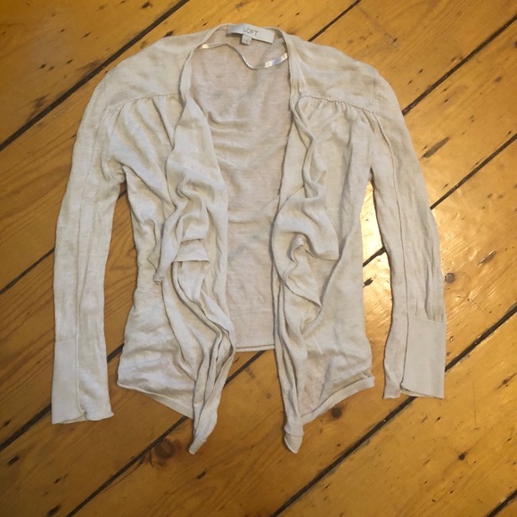 NWOT Ann Taylor LOFT sheer open lapel cardigan S - Picture 8 of 8